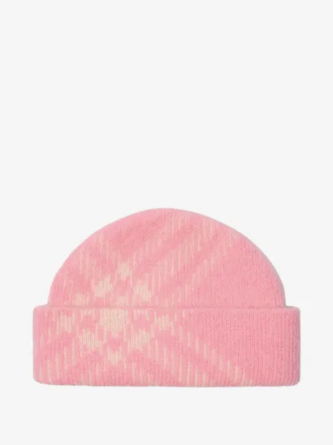 Burberry Check mohair wool blend beanie