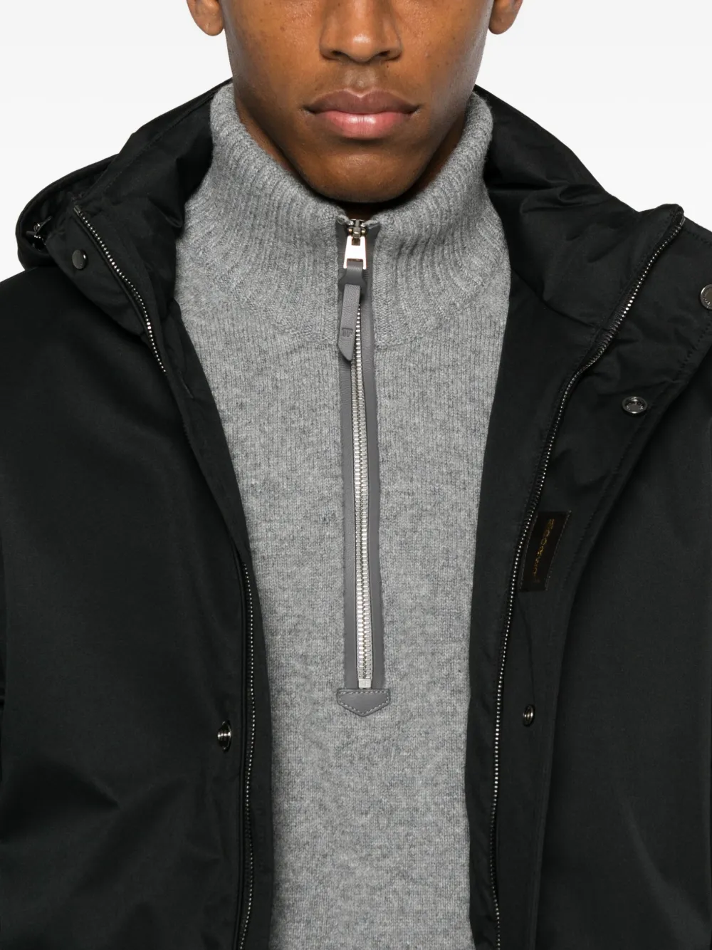 Moorer Vermont Hooded Coat In Brown