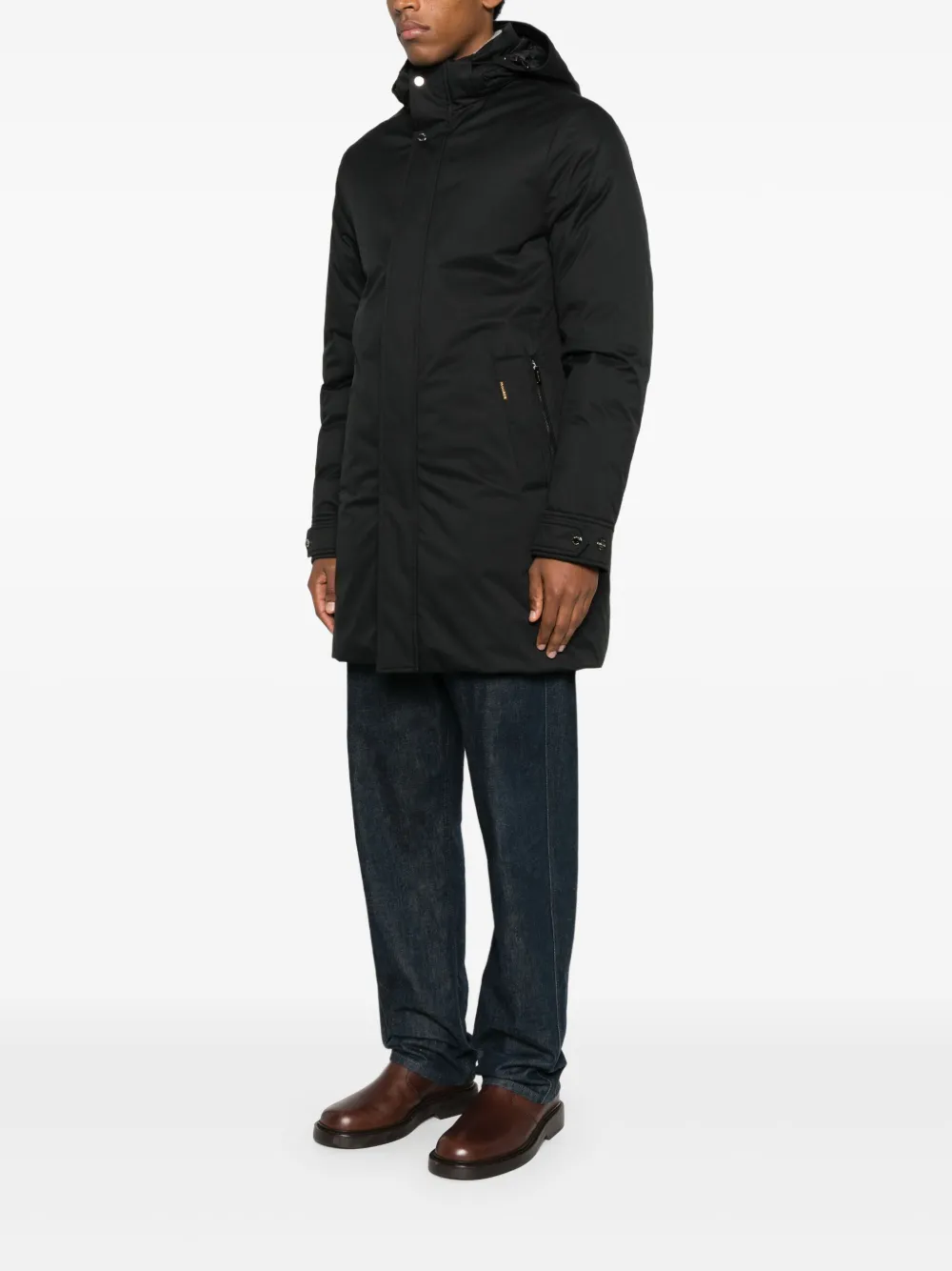 Moorer Vermont Hooded Coat In Brown