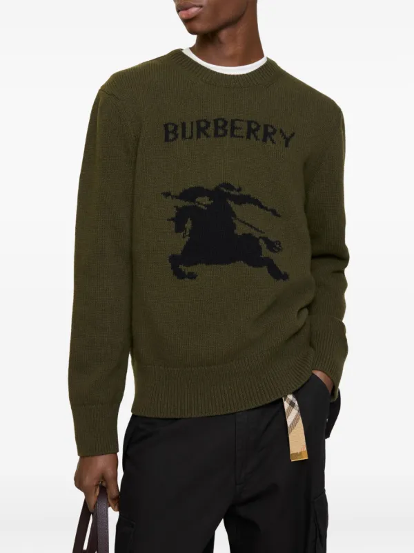 Burberry インターシャニット セーター | グリーン | FARFETCH JP