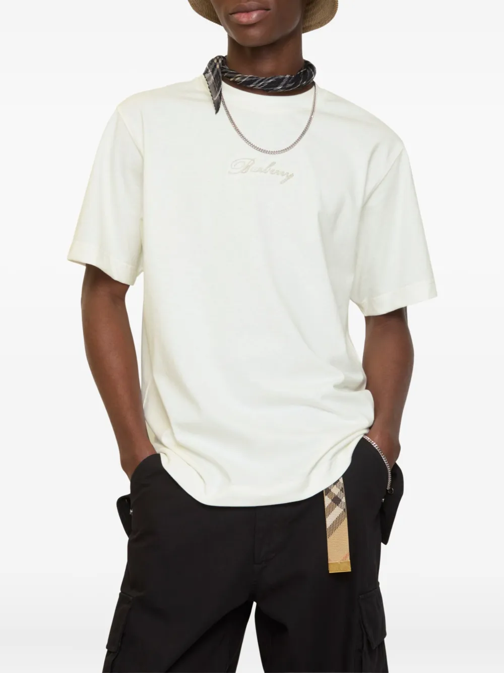 Burberry Katoenen T-shirt met logoprint - Wit