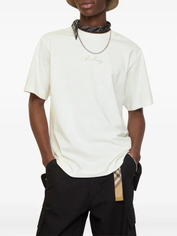 マツ　BURBERRY チェック袖 Tシャツ ホワイト M Burberry チェック Tシャツ | ホワイト | FARFETCH JP