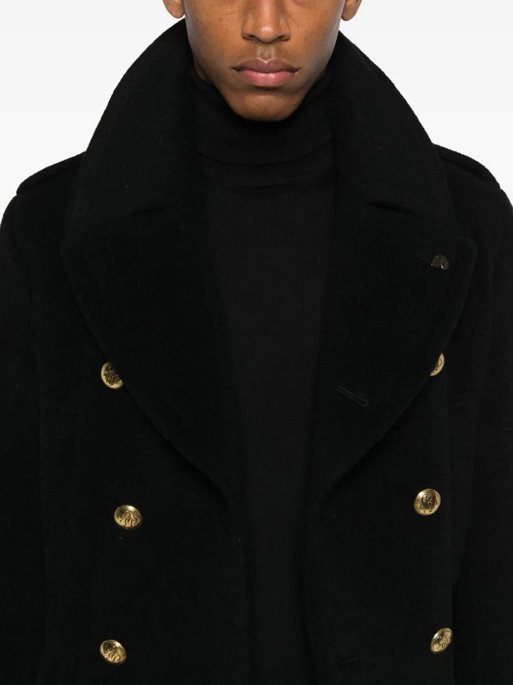 Gabriele Pasini Double-breasted Peacoat In Black