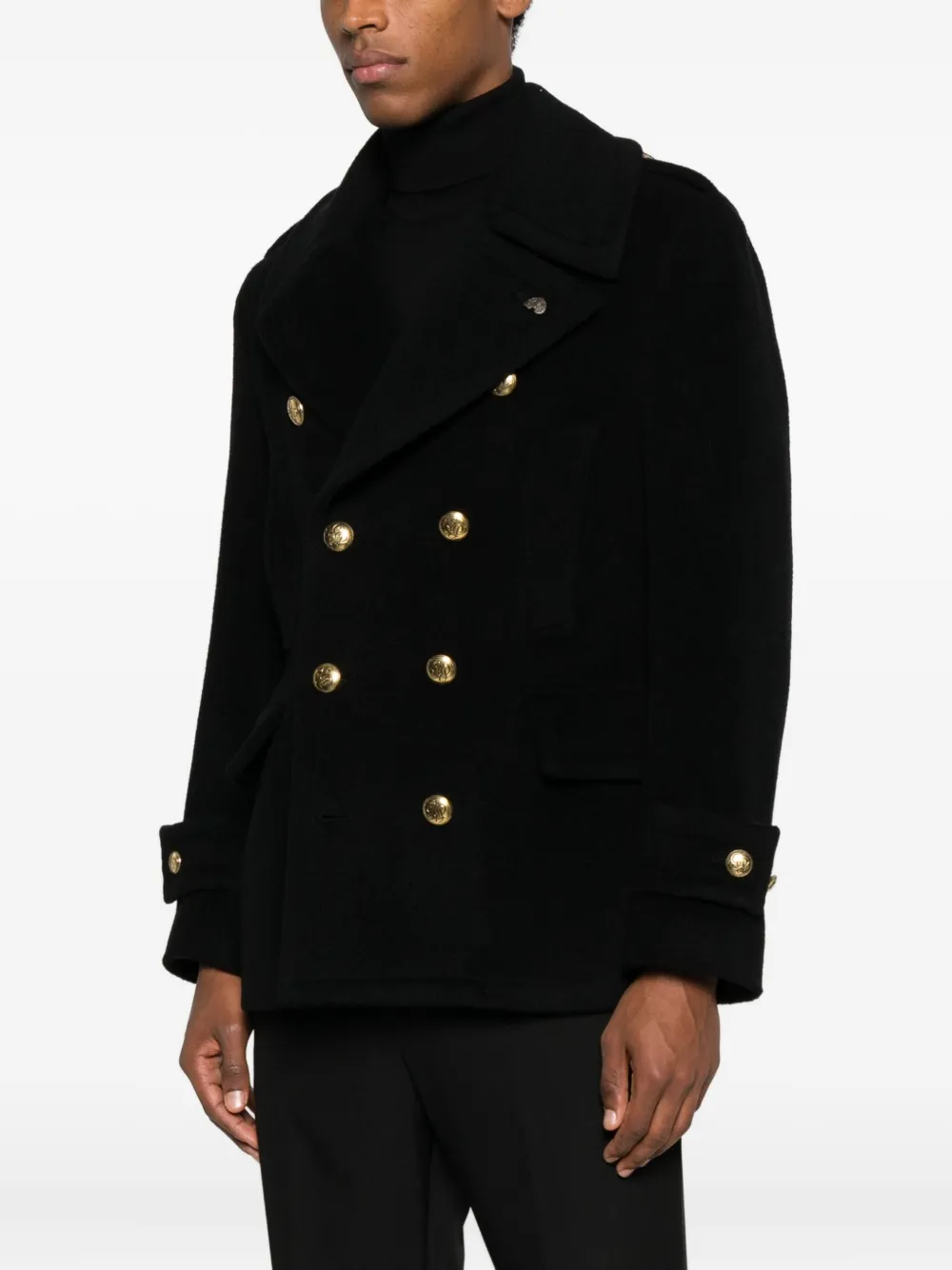 Gabriele Pasini Double-breasted Peacoat In Black