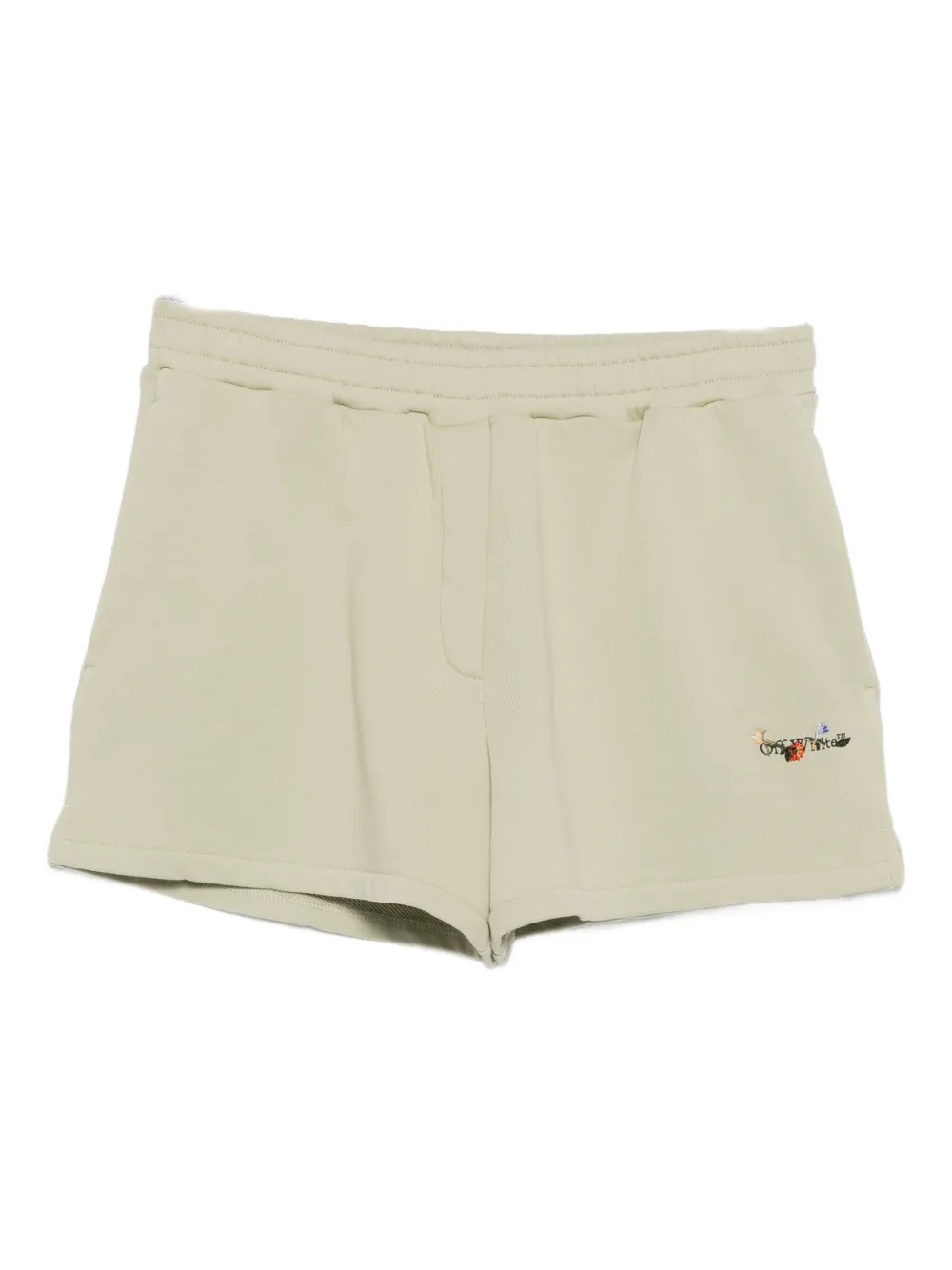 Off-White bookish flowers sweat short - Verde