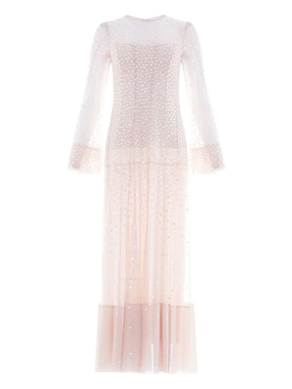 Needle & Thread Cascade Sequin-embellishment Midi Dress In Neutral