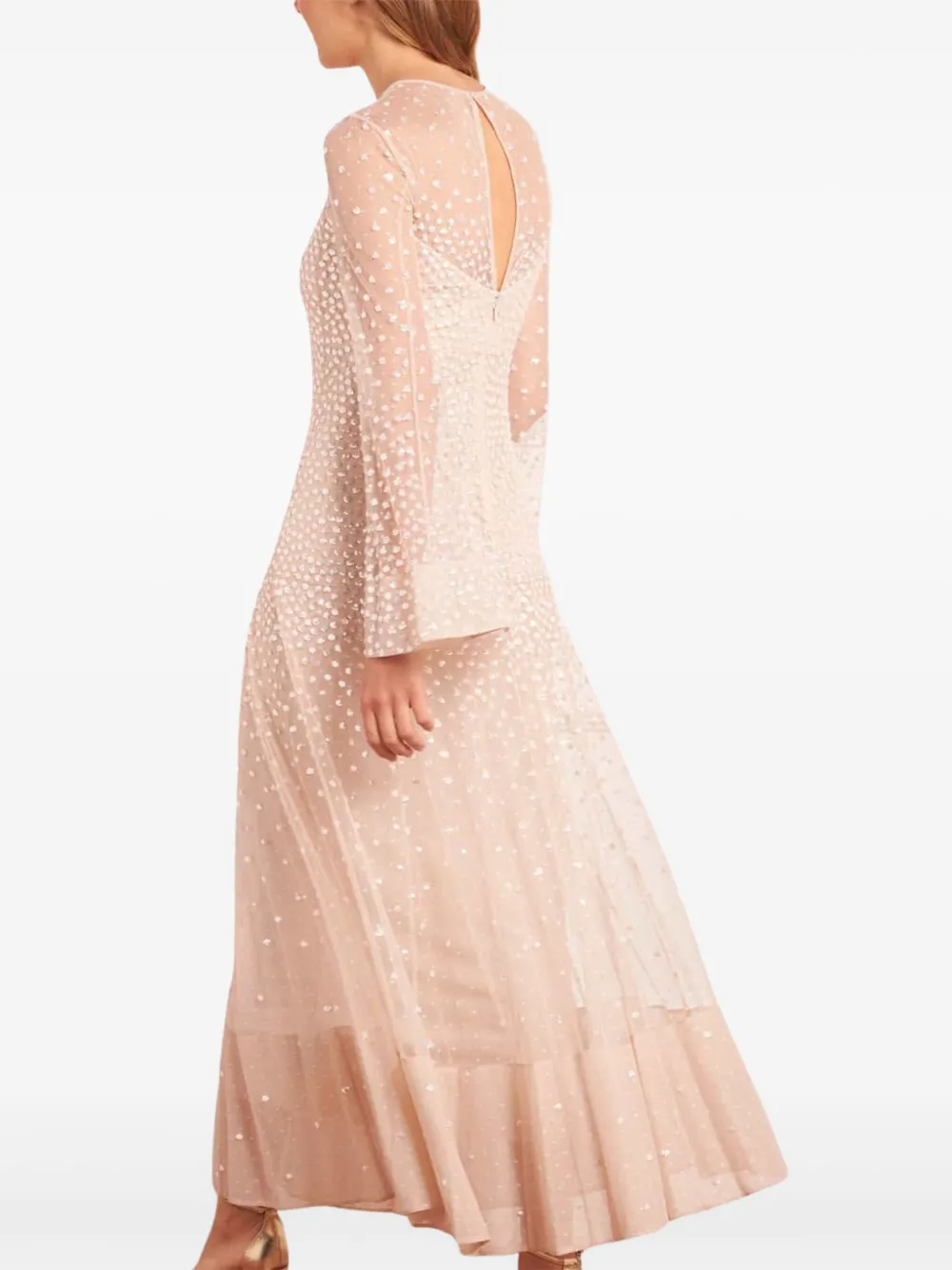 Needle & Thread Cascade midi-jurk met pailletten Beige