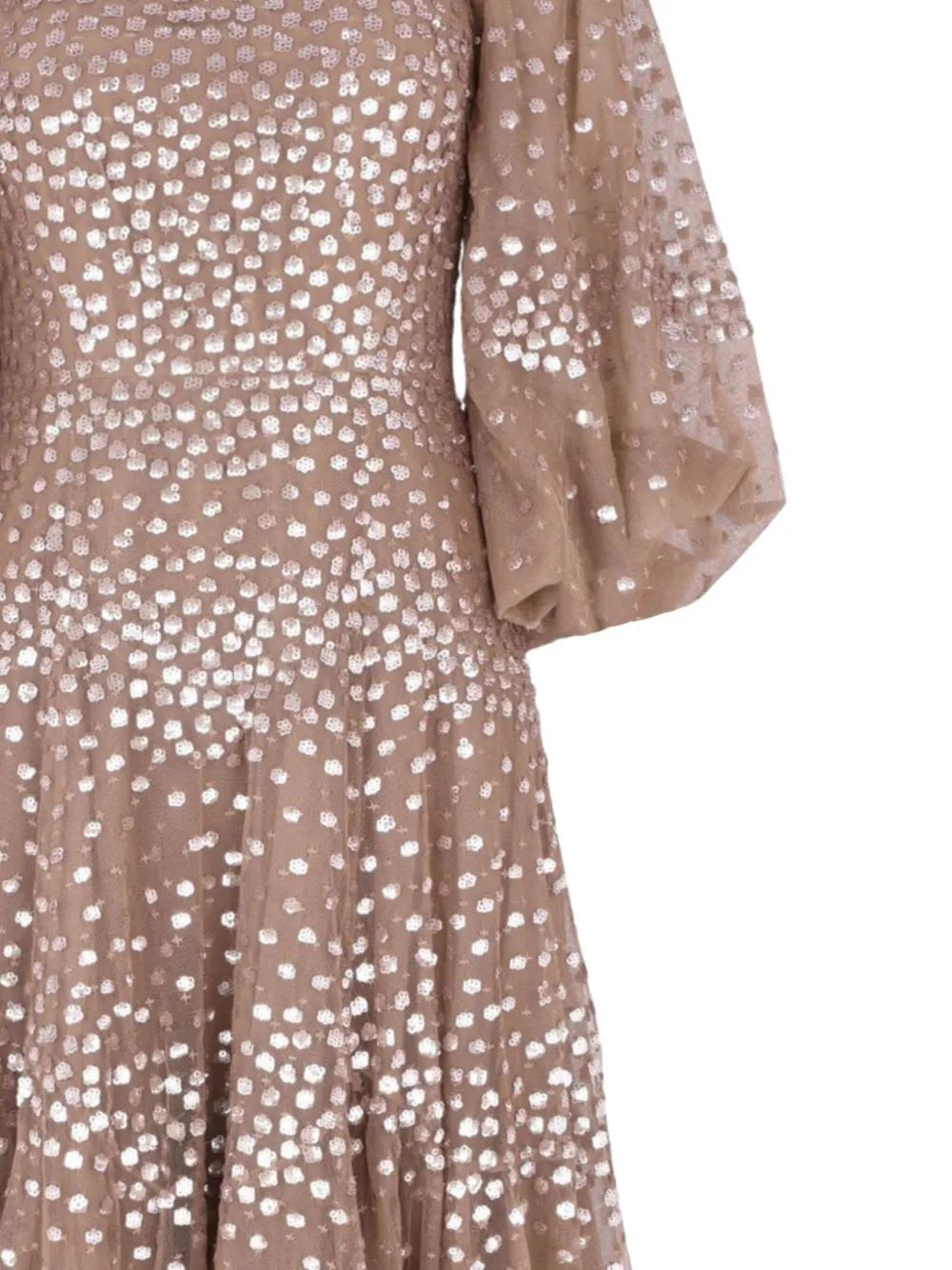 Needle & Thread Midi-jurk verfraaid met pailletten Beige