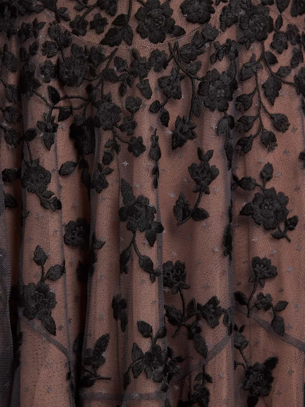 Needle & Thread Sylvia Rose asymmetrische midi-jurk Beige