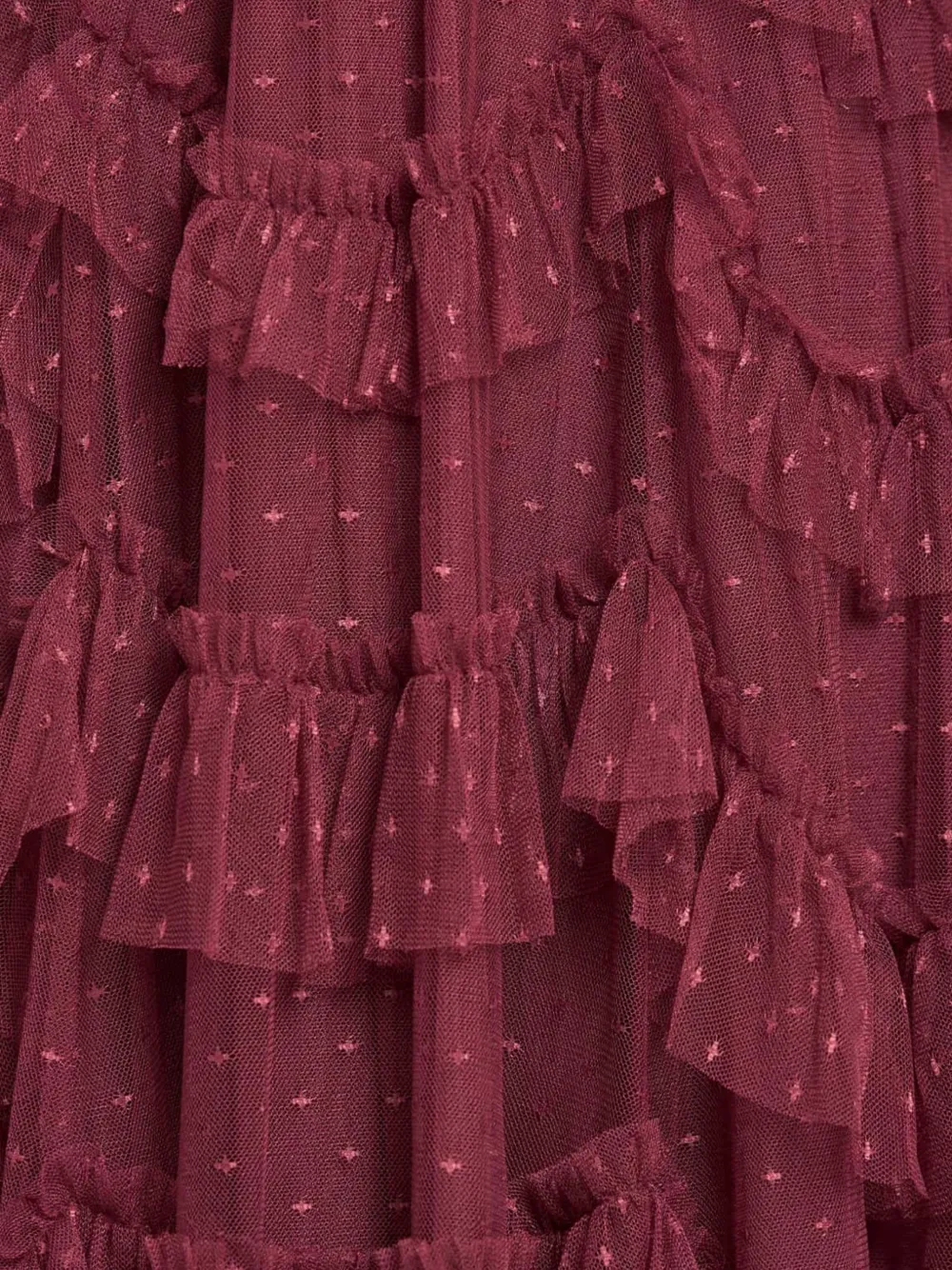 Needle & Thread Aviana Ruffled V-neck Maxi Dress In Red