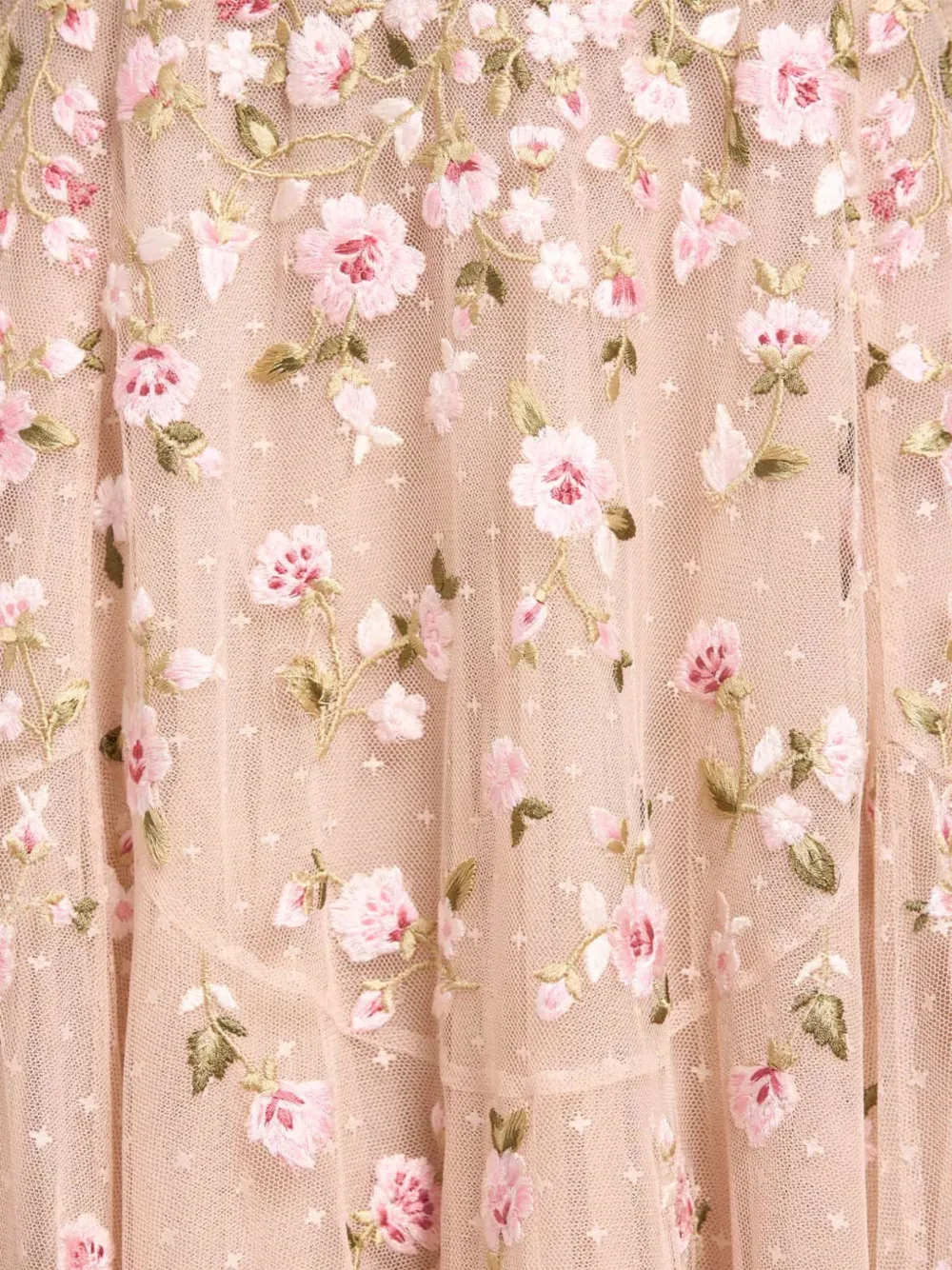 Needle & Thread Sylvia Rose Round Neck Ankle Gown In Pink