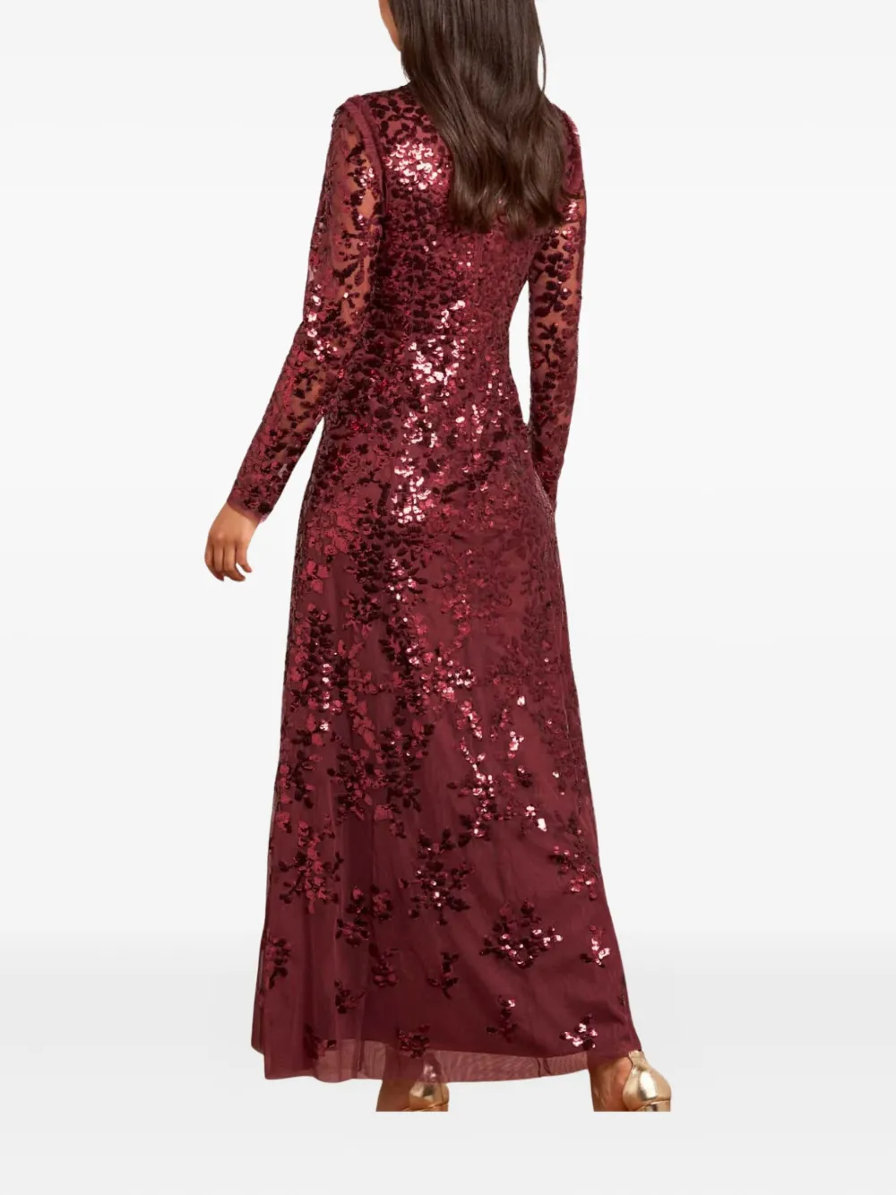 Needle & Thread Rosanna Sequin-embellishment Midi Dress In Red