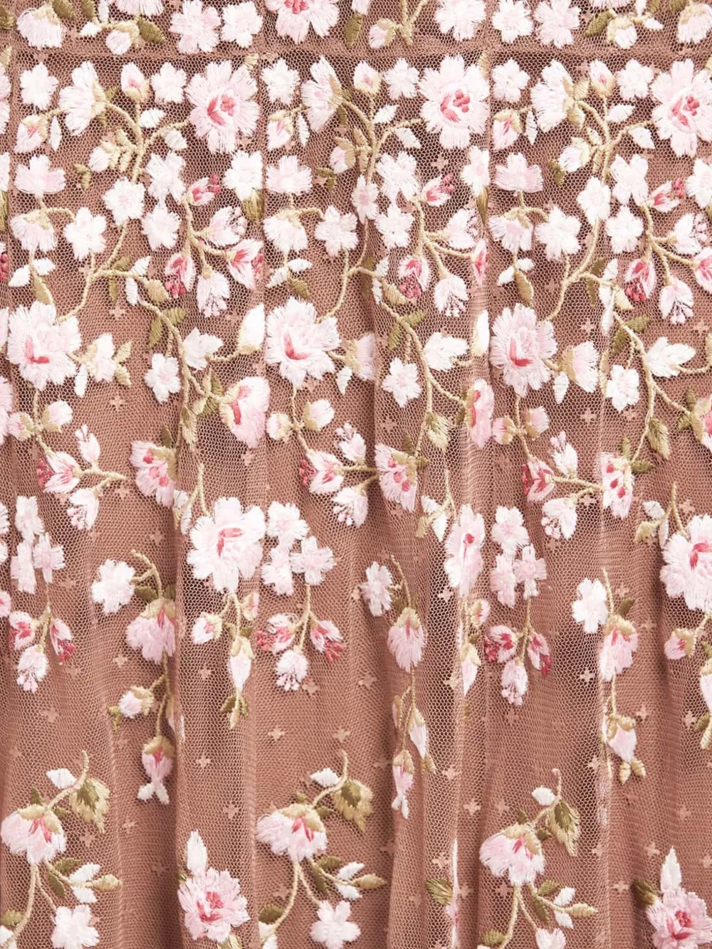 Needle & Thread Sylvia Rose Long-sleeves Midi Dress In Neutral