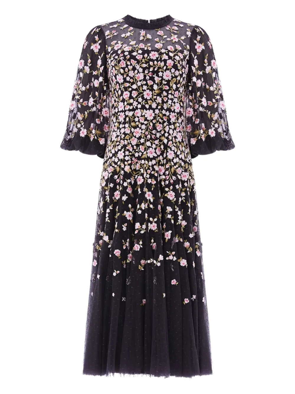 Needle & Thread Sylvia floral-print maxi dress - ブラック Needle & Thread Sylvia floral-print maxi dress - ブラック
