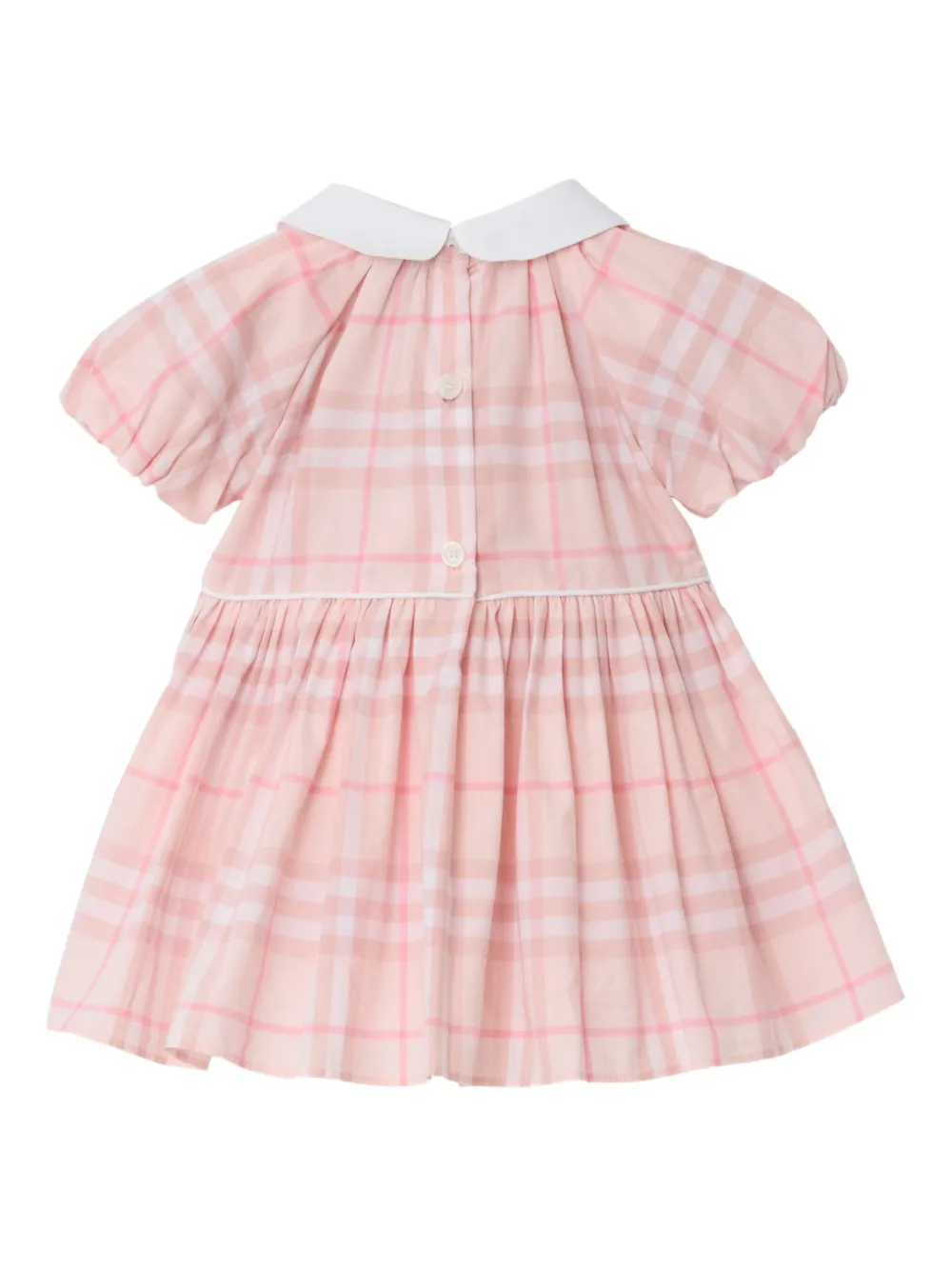 Burberry Checked Peter-pan-collar Dress Set (set Of Two) In Pink