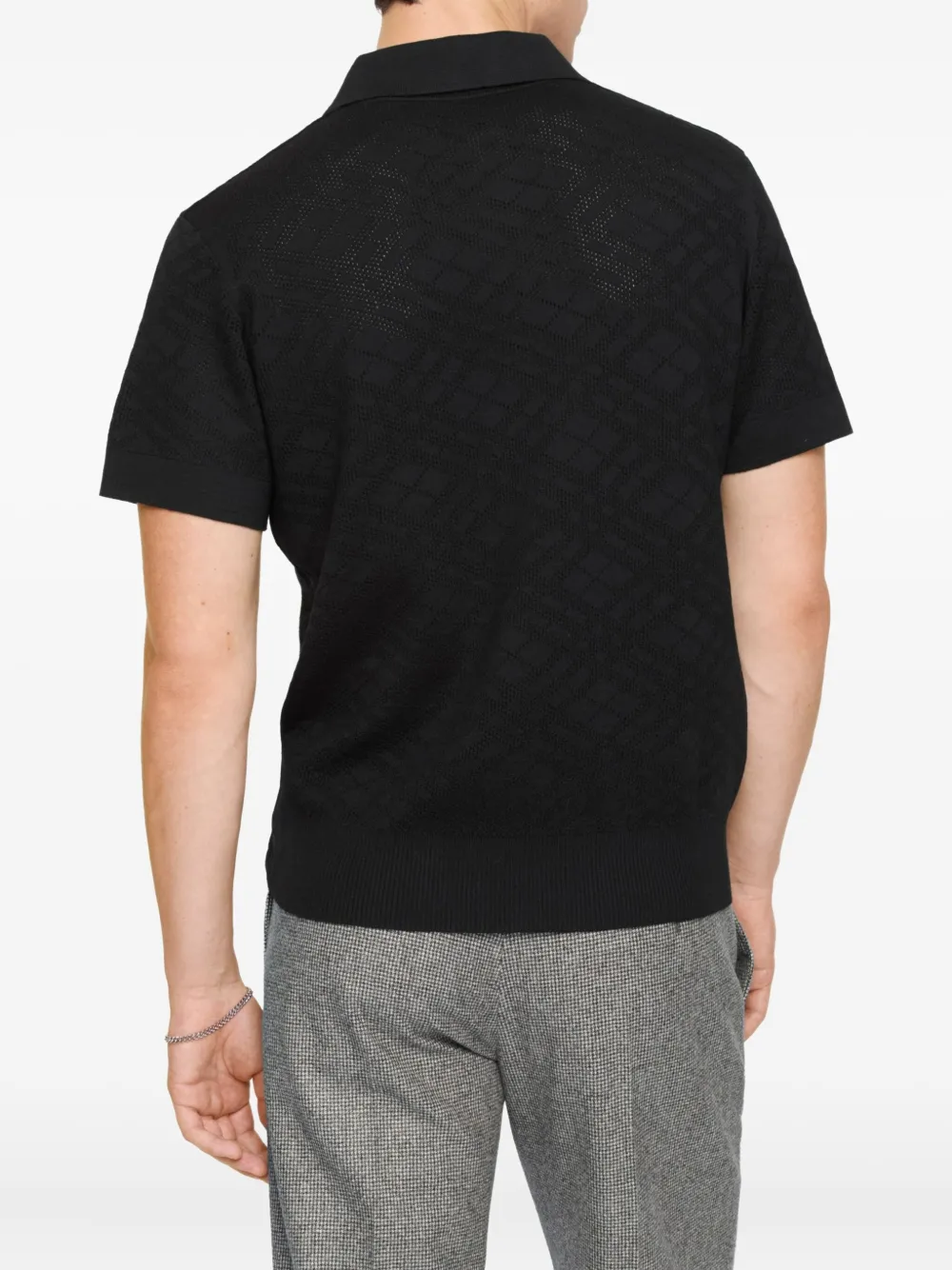 Burberry Gebreid poloshirt Zwart