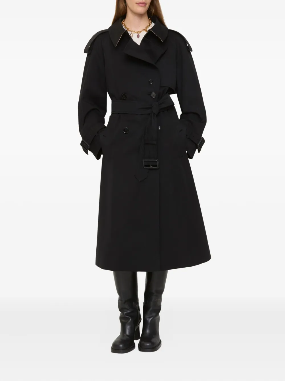 Burberry Fitzrovia trenchcoat met dubbele rij knopen en ceintuur Zwart