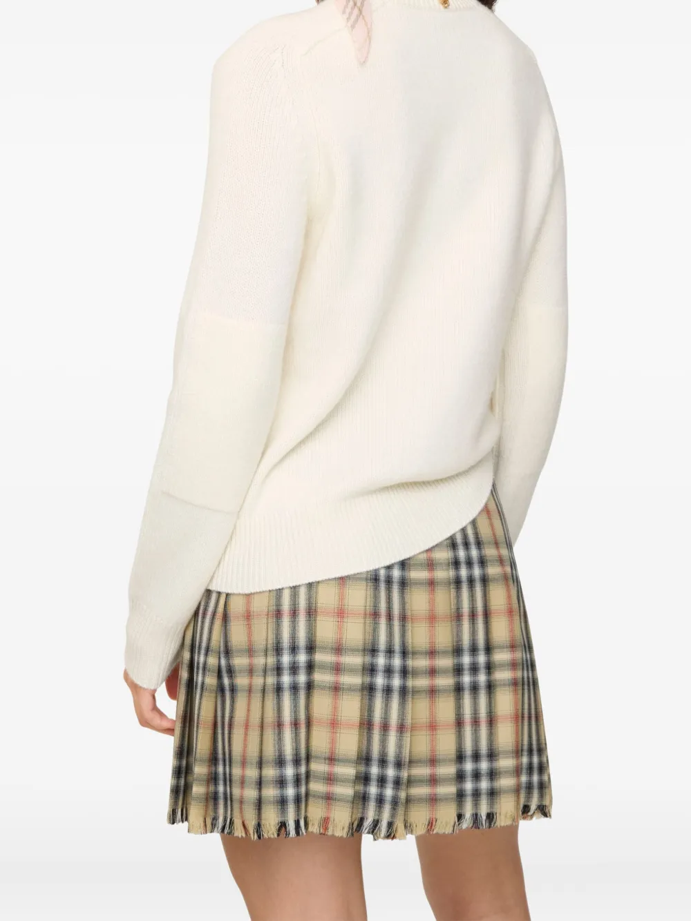 Burberry Elbow-patch Equestrian-knight Sweater In Neutral