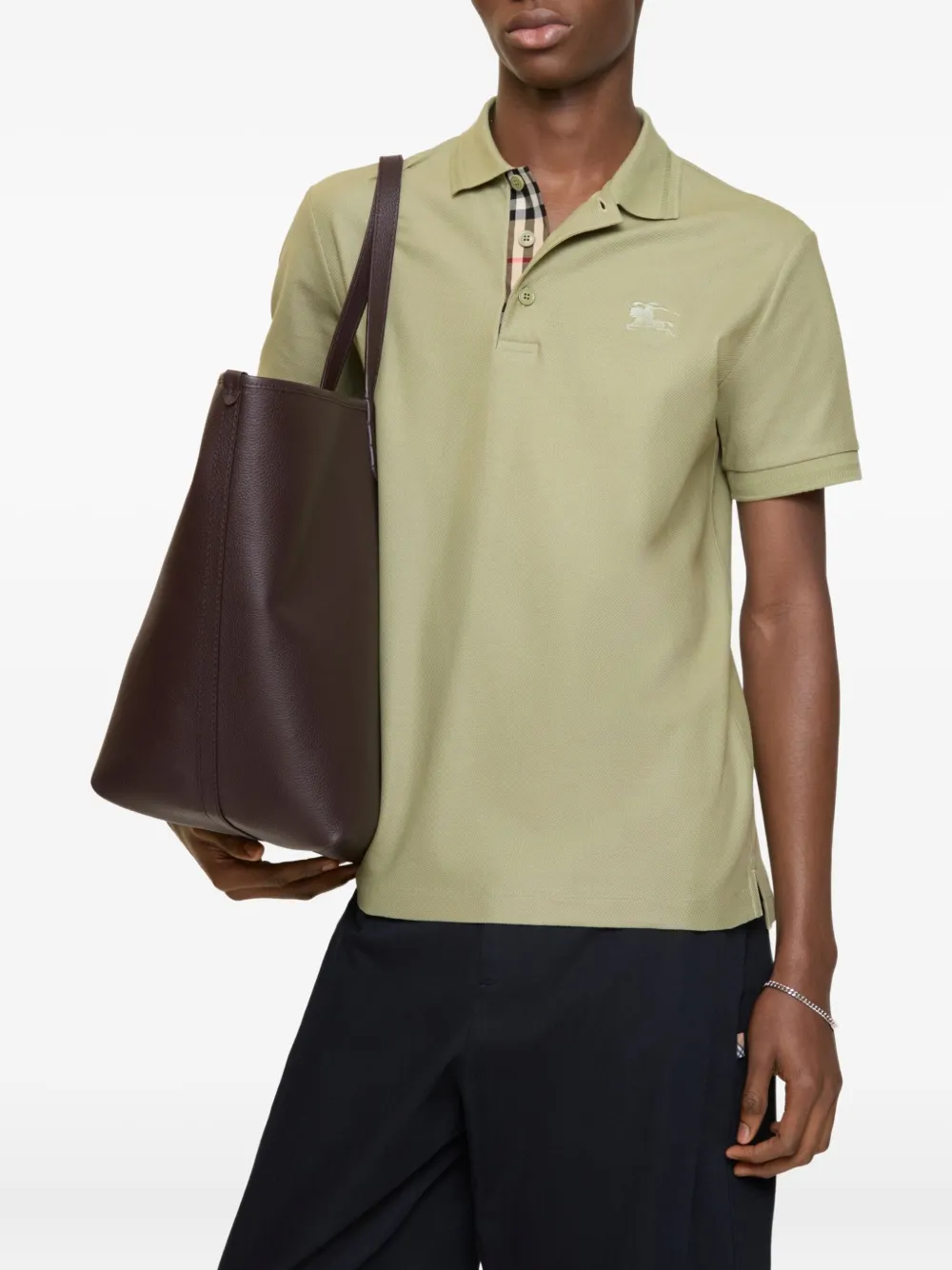 Burberry Poloshirt met logo - Groen
