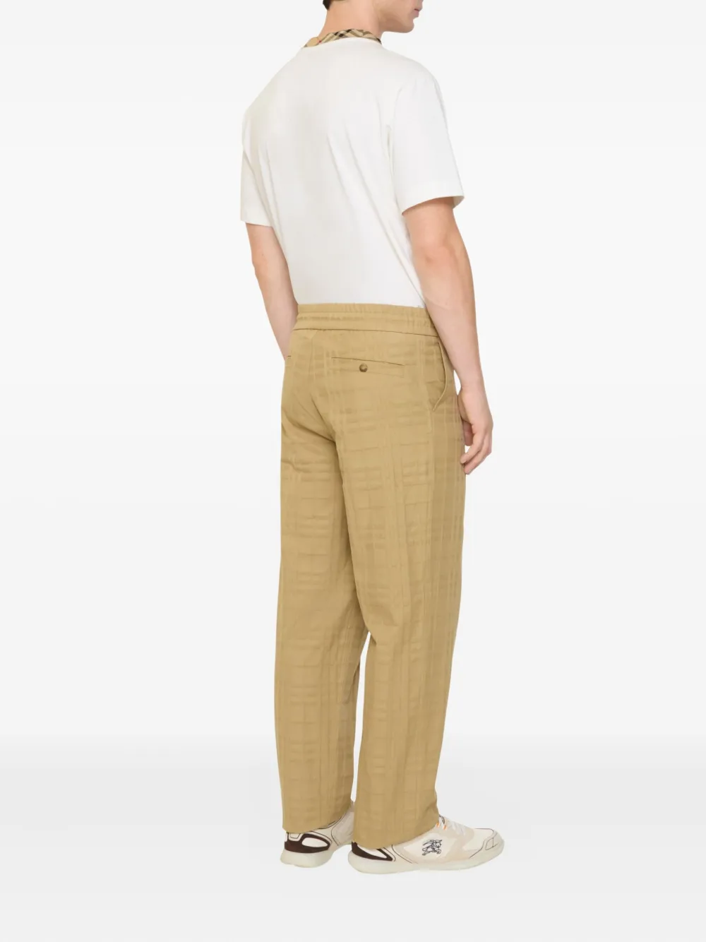 Burberry Geruite straight broek Beige