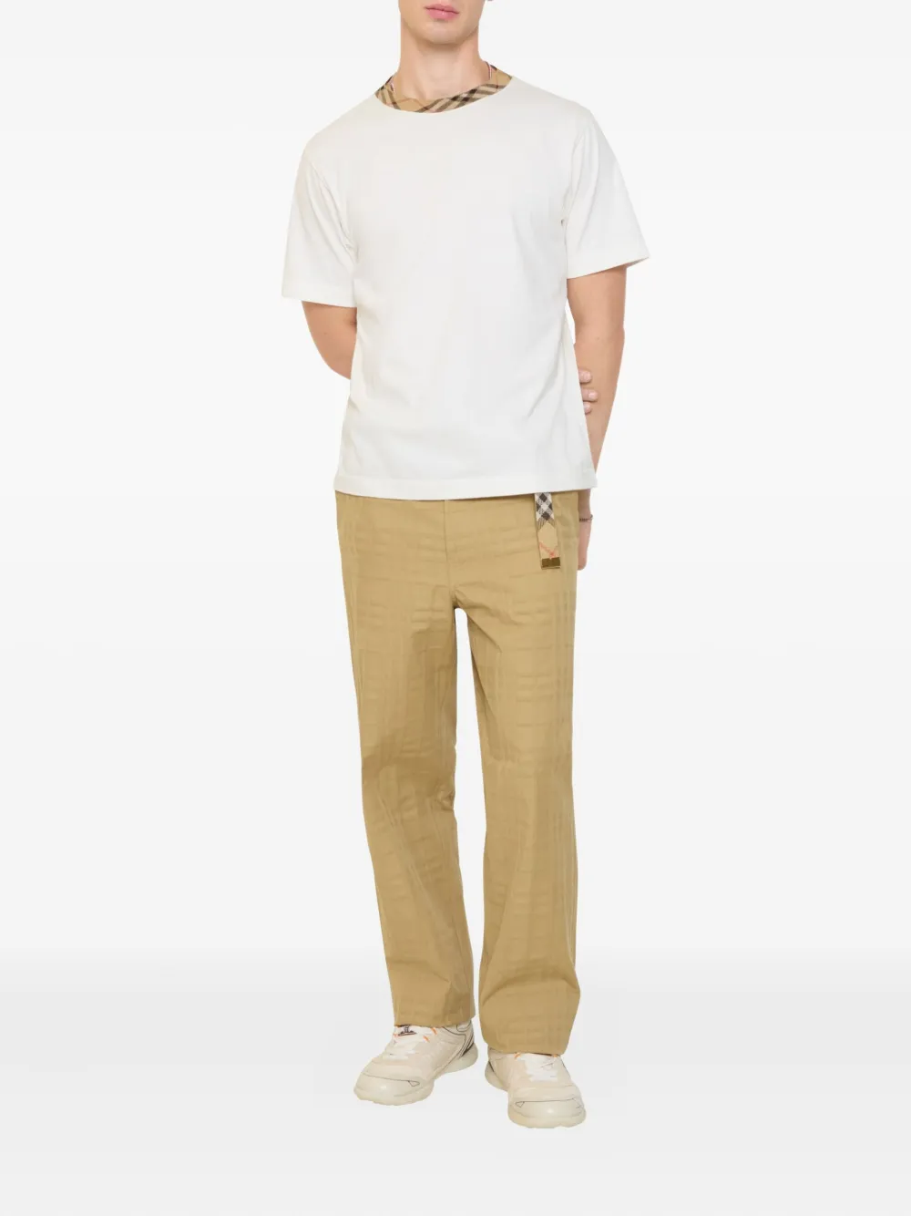 Burberry textured-check cotton trousers | Regular-Fit & Straight Leg Pants | Image 2