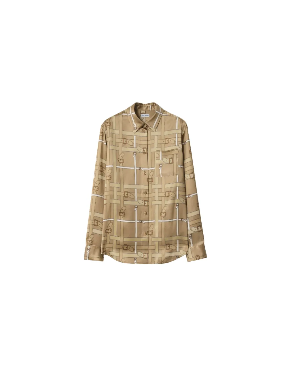 Burberry Regular Fit Belt Check Viscose Shirt In Multi
