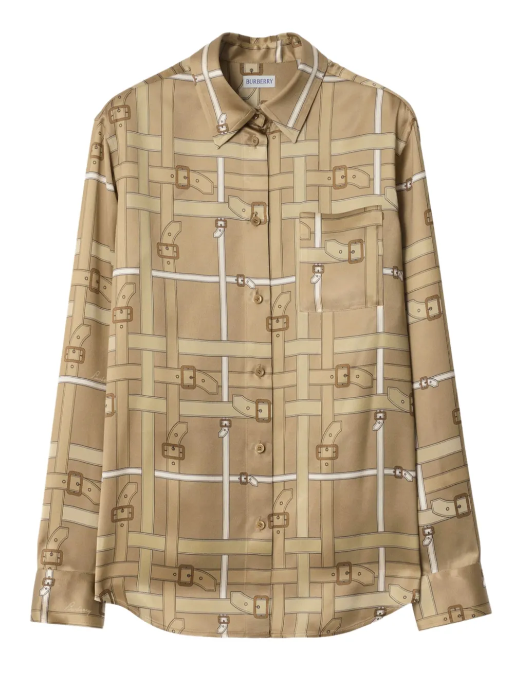 Burberry belt-buckle pattern shirt - Toni neutri