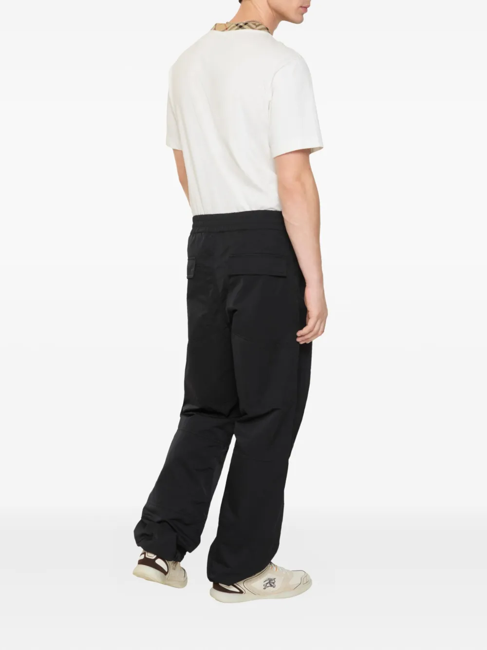 Burberry Geruite broek met trekkoord Zwart