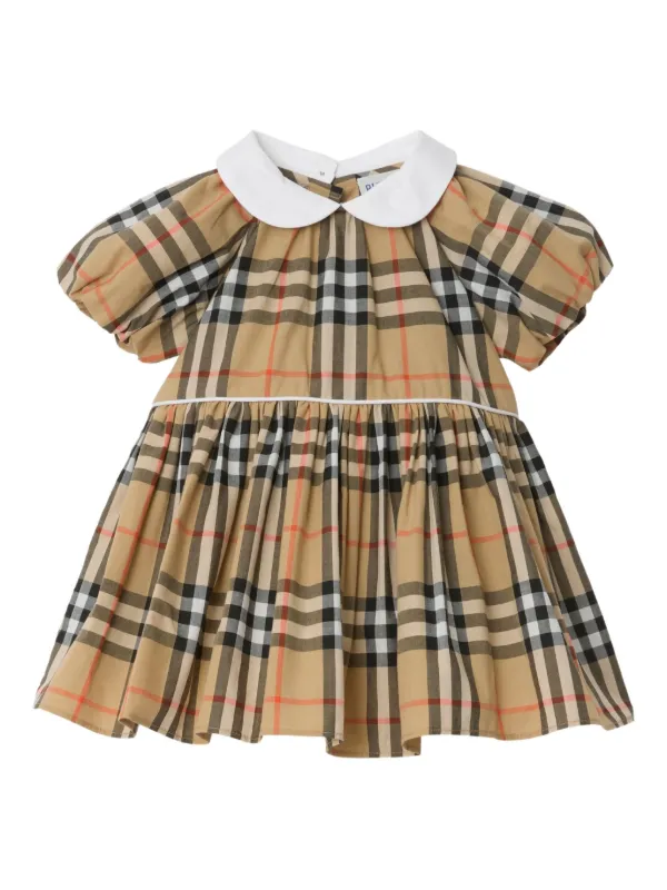 Burberry Kids ピーターパンカラーワンピース セット | ニュートラル