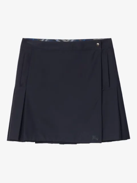 Burberry pleated stretch nylon mini skirt