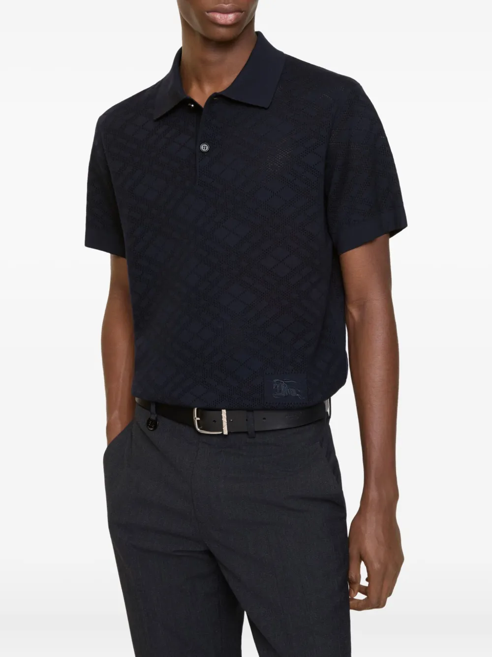 Burberry Geruit poloshirt van wol - Blauw