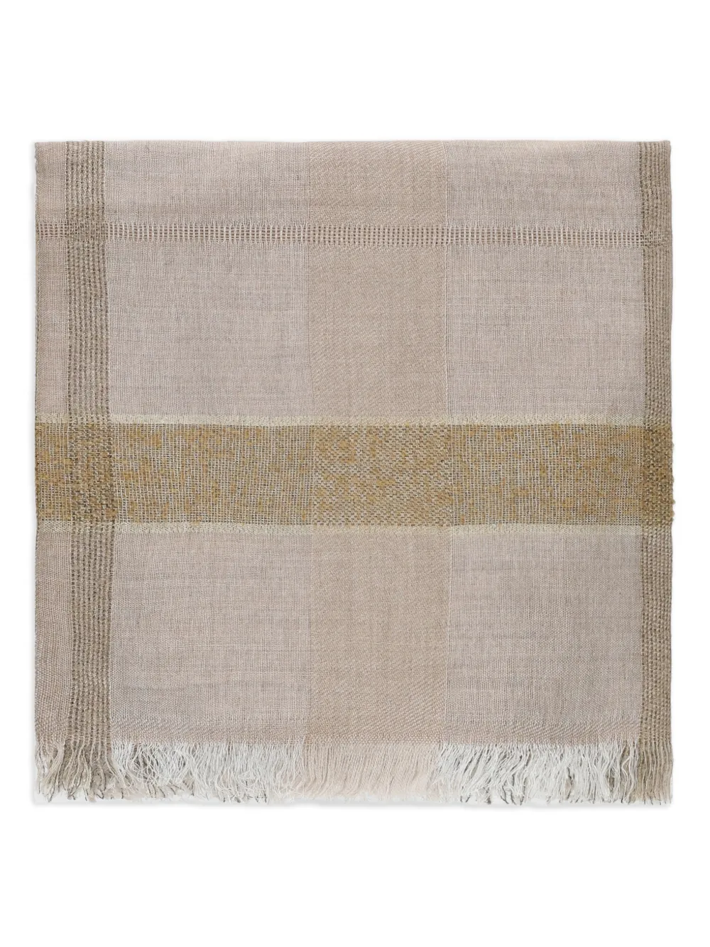 Peserico fringed checked scarf - Toni neutri
