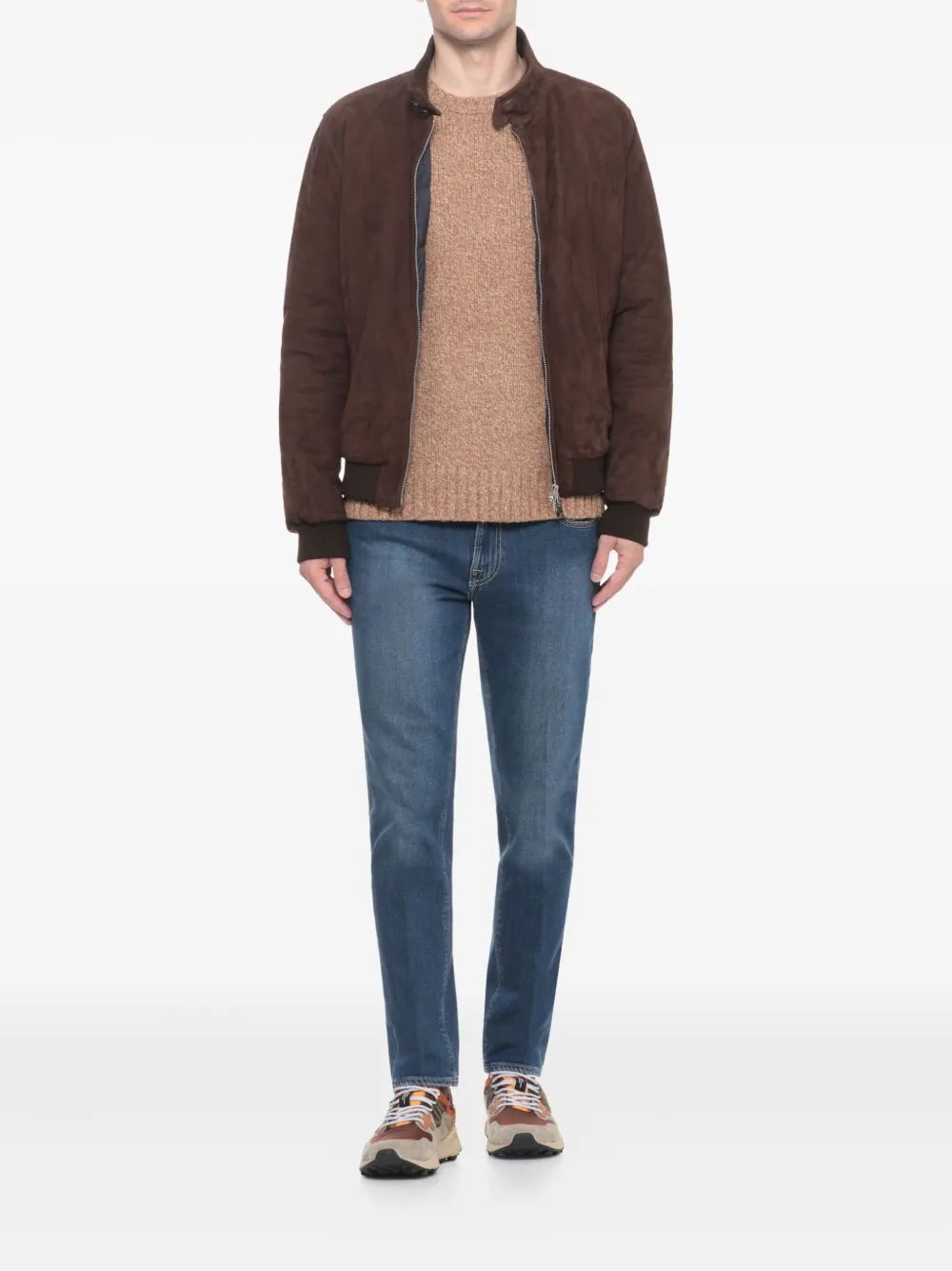 FLOWER MOUNTAIN Cutout Leather Trainer Grijs