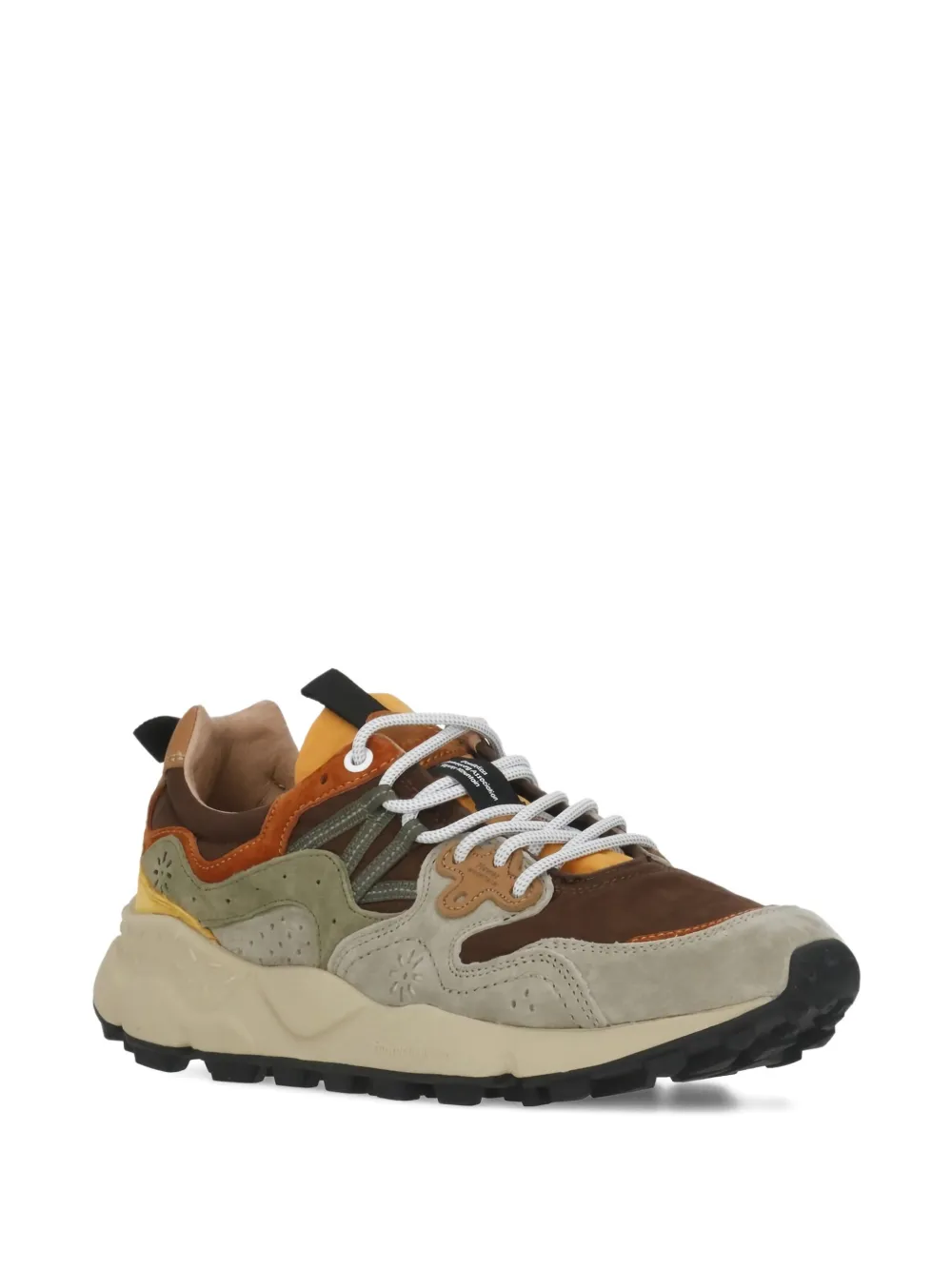 FLOWER MOUNTAIN Cutout Leather Trainer Grijs