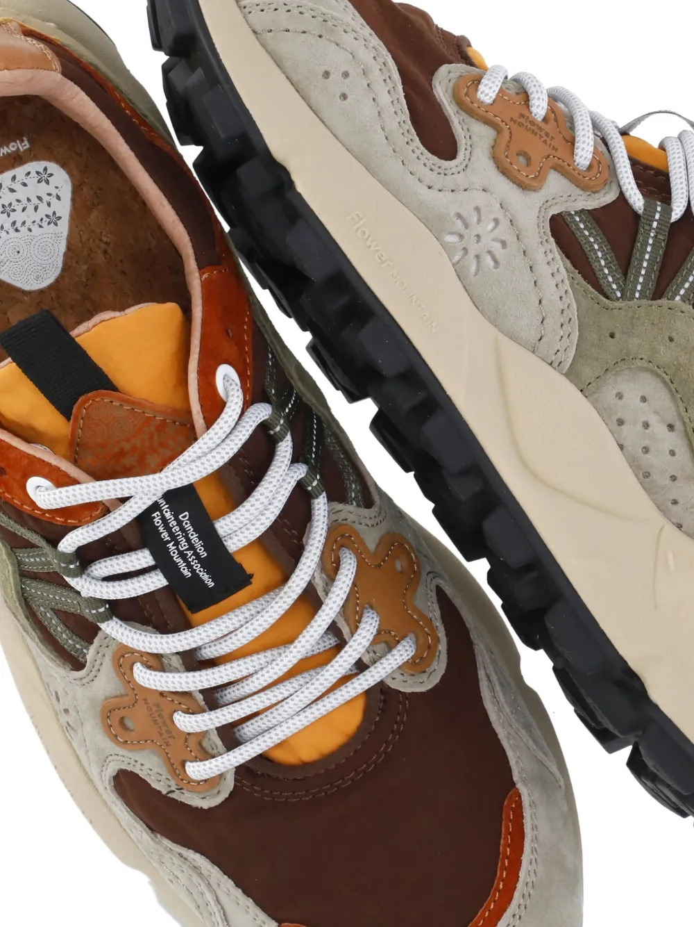 FLOWER MOUNTAIN Cutout Leather Trainer Grijs