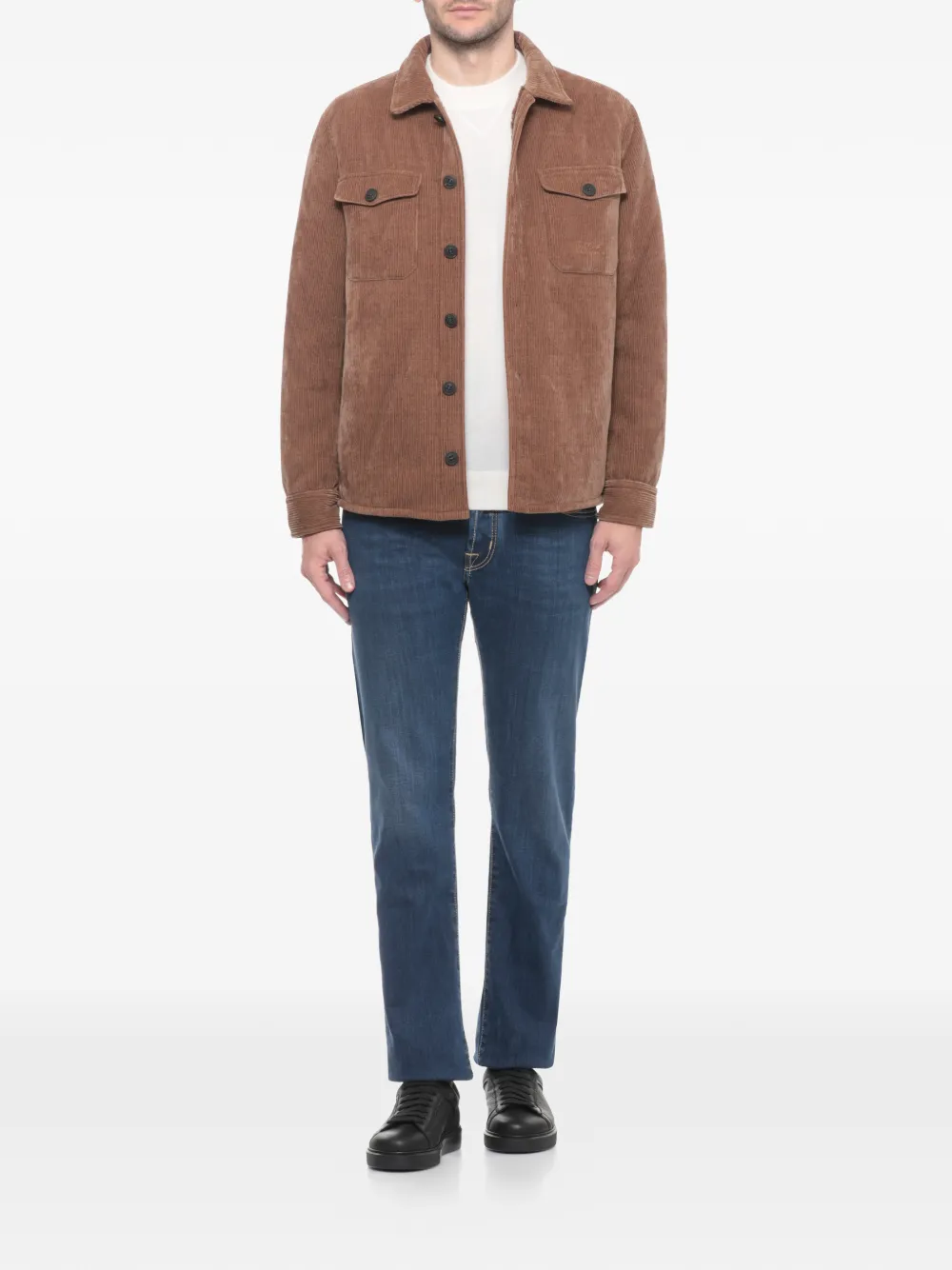 Doucal's leather low-top sneakers Zwart