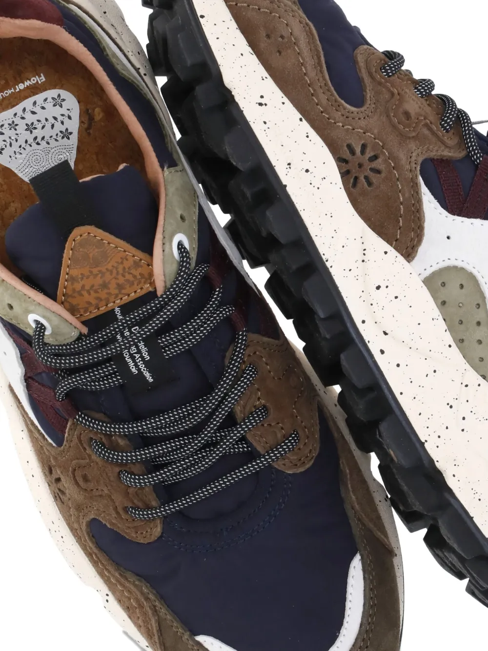 FLOWER MOUNTAIN Suède leren sneakers met logo Bruin