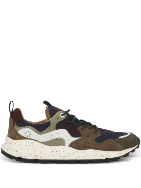 FLOWER MOUNTAIN logoed suede leather trainers