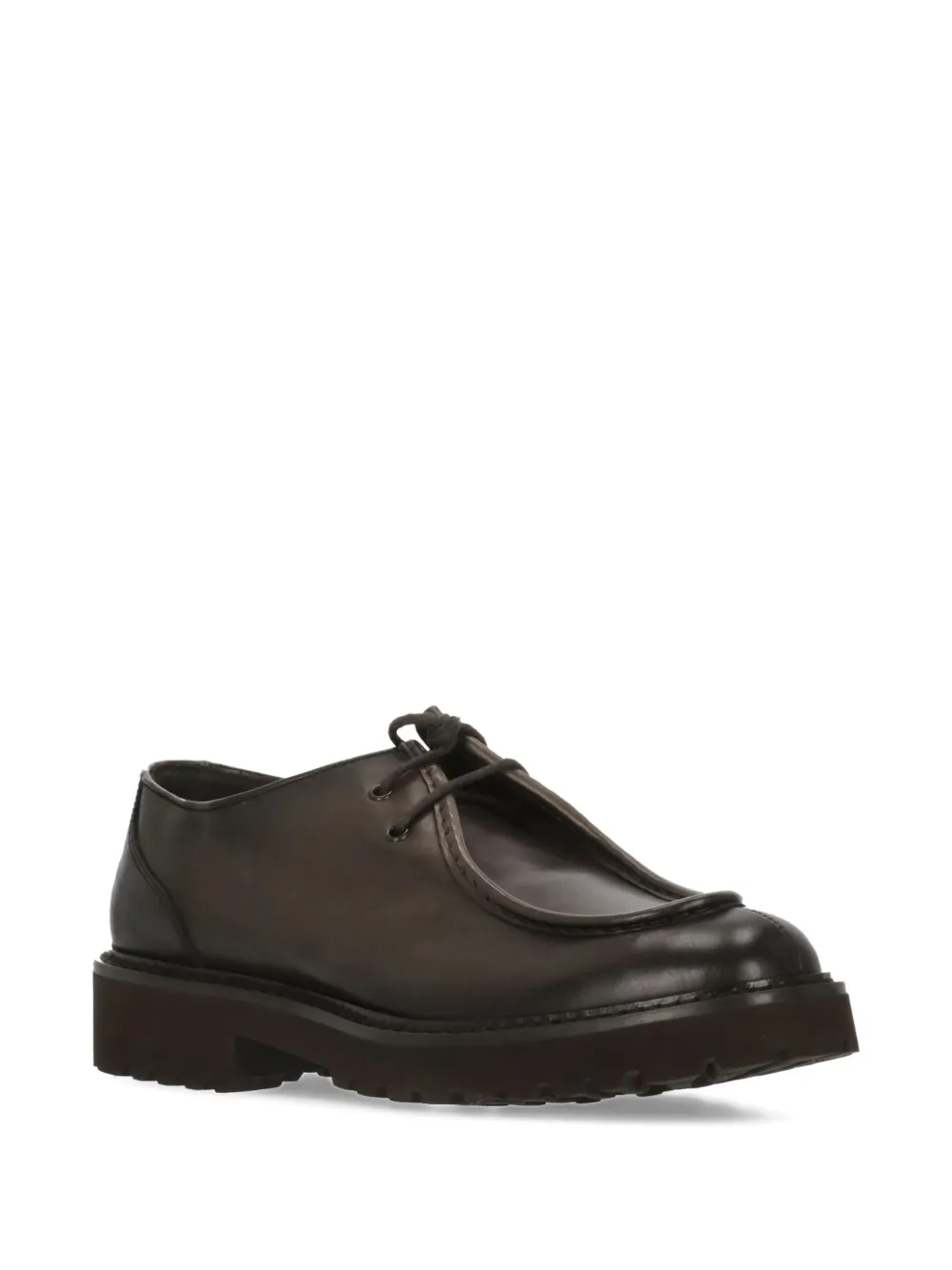 Doucal's lace-up tread sole loafers - Bruin
