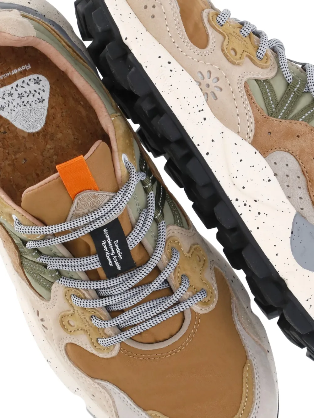 FLOWER MOUNTAIN Suède leren sneakers met logo Bruin