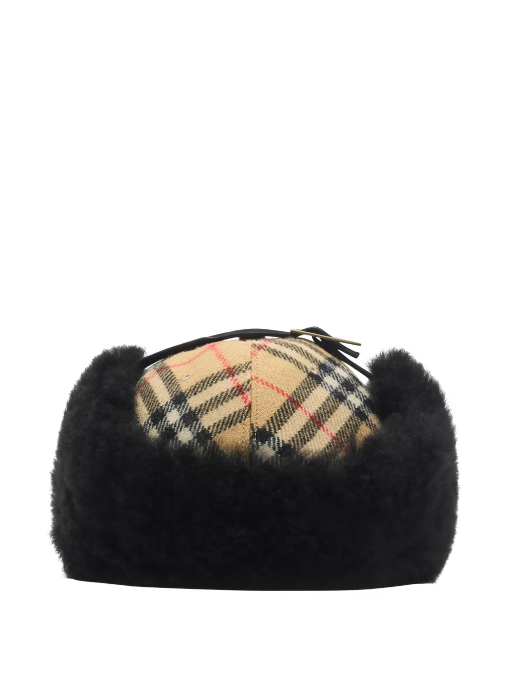 Burberry Geruite lammy honkbalpet - Beige