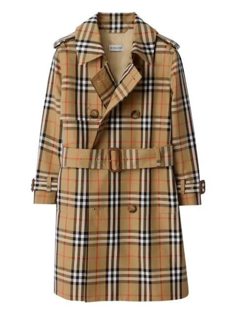 Burberry Kids double-breasted check trench coat