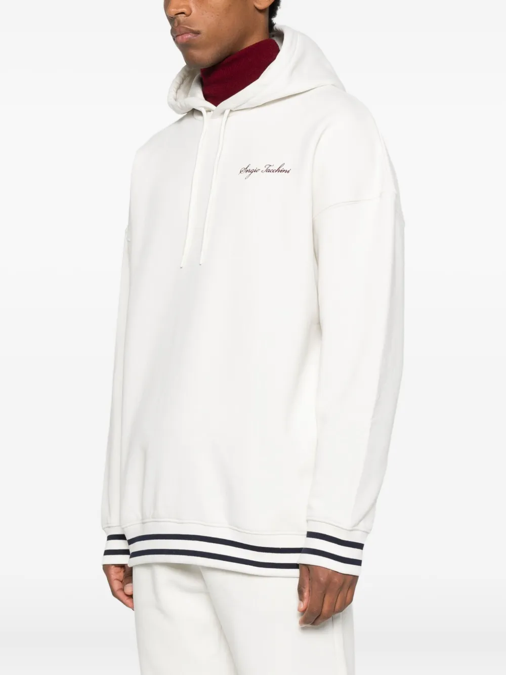 Sergio Tacchini Cimabue hoodie met gestreepte afwerking Wit