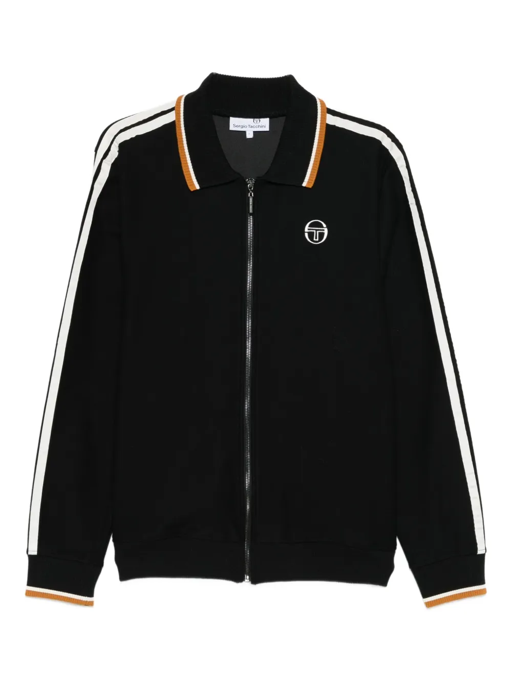 Sergio Tacchini stripe logo zip sweatshirt | Black | Image 1
