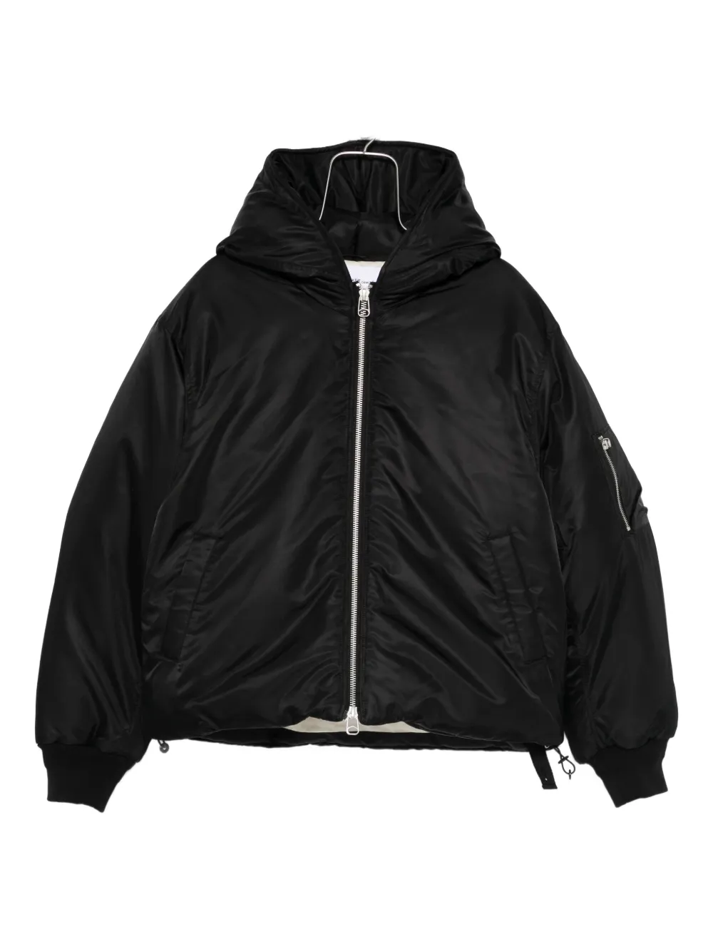 Oamc Peacemaker Hooded Zip Bomber Jacket In Black
