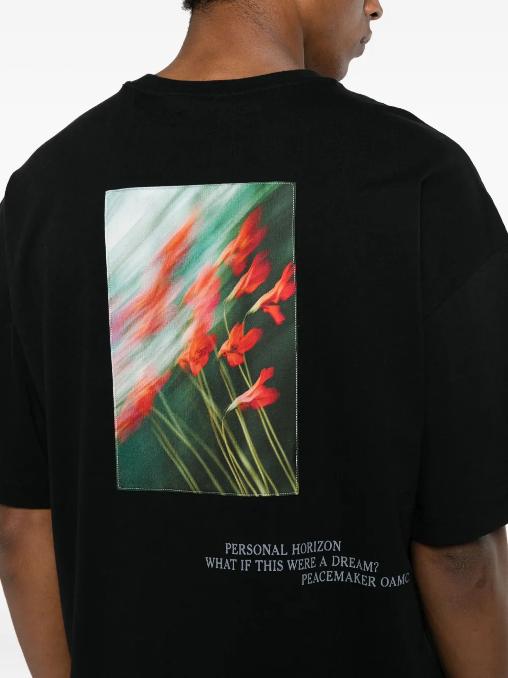 OAMC Peacemaker T-shirt met bloemenprint Zwart