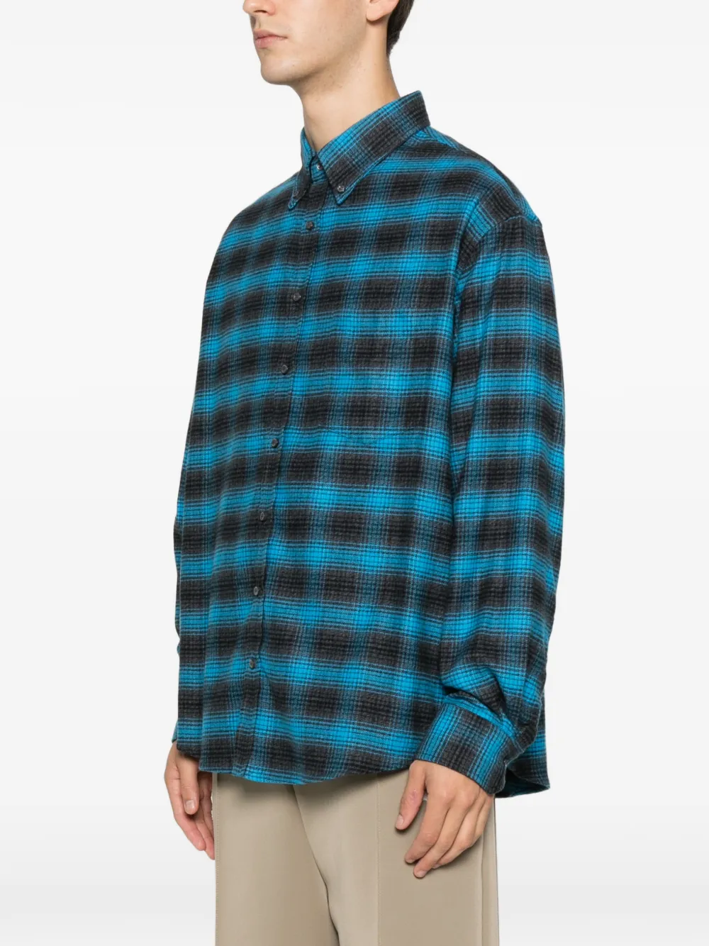 Lc23 Plaid-pattern Buttoned Shirt In Blue