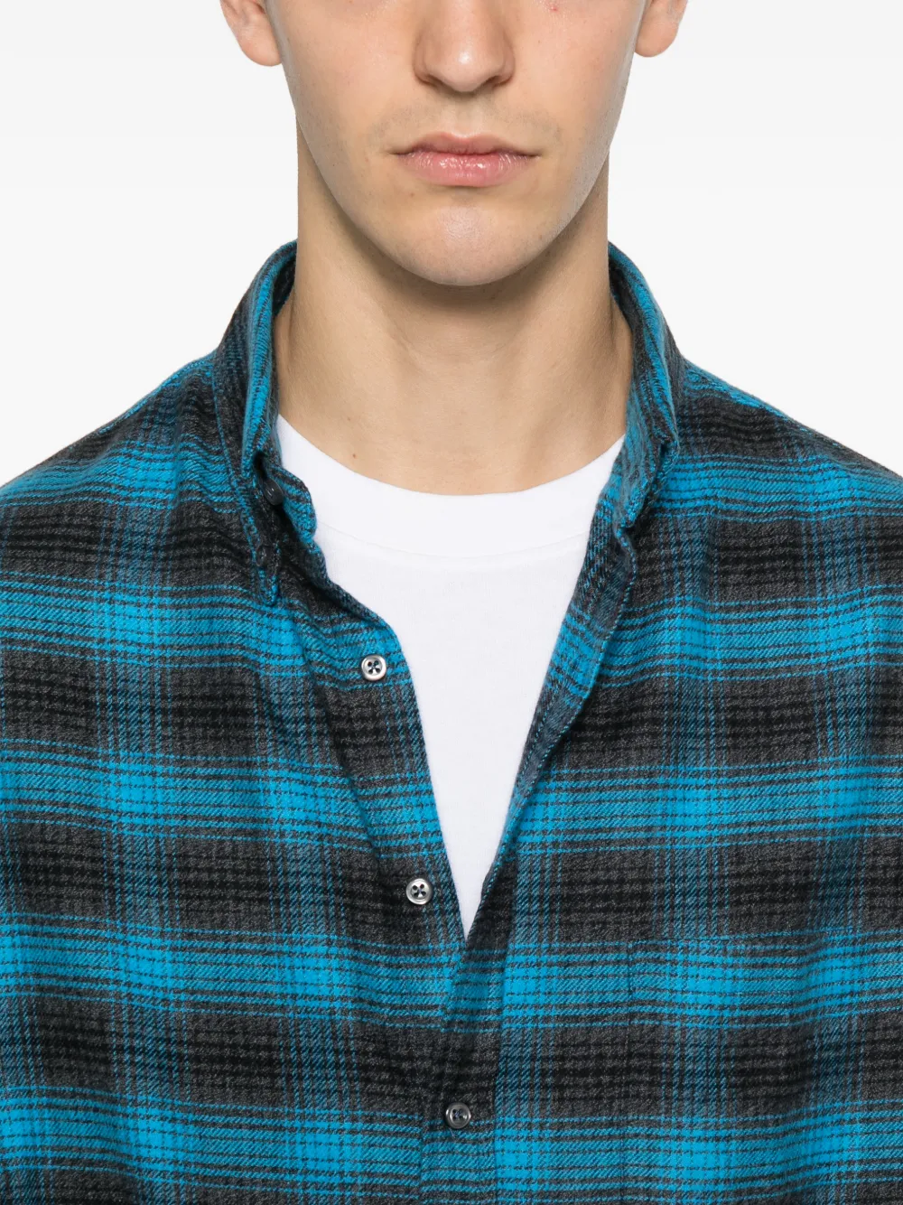 Lc23 Plaid-pattern Buttoned Shirt In Blue