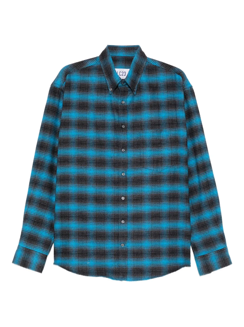 LC23 plaid-pattern buttoned shirt | Blue | Image 1