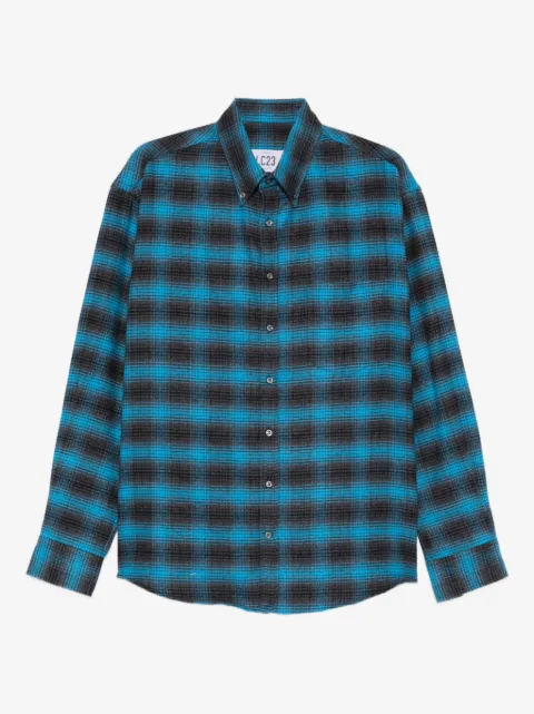 LC23 plaid-pattern buttoned shirt